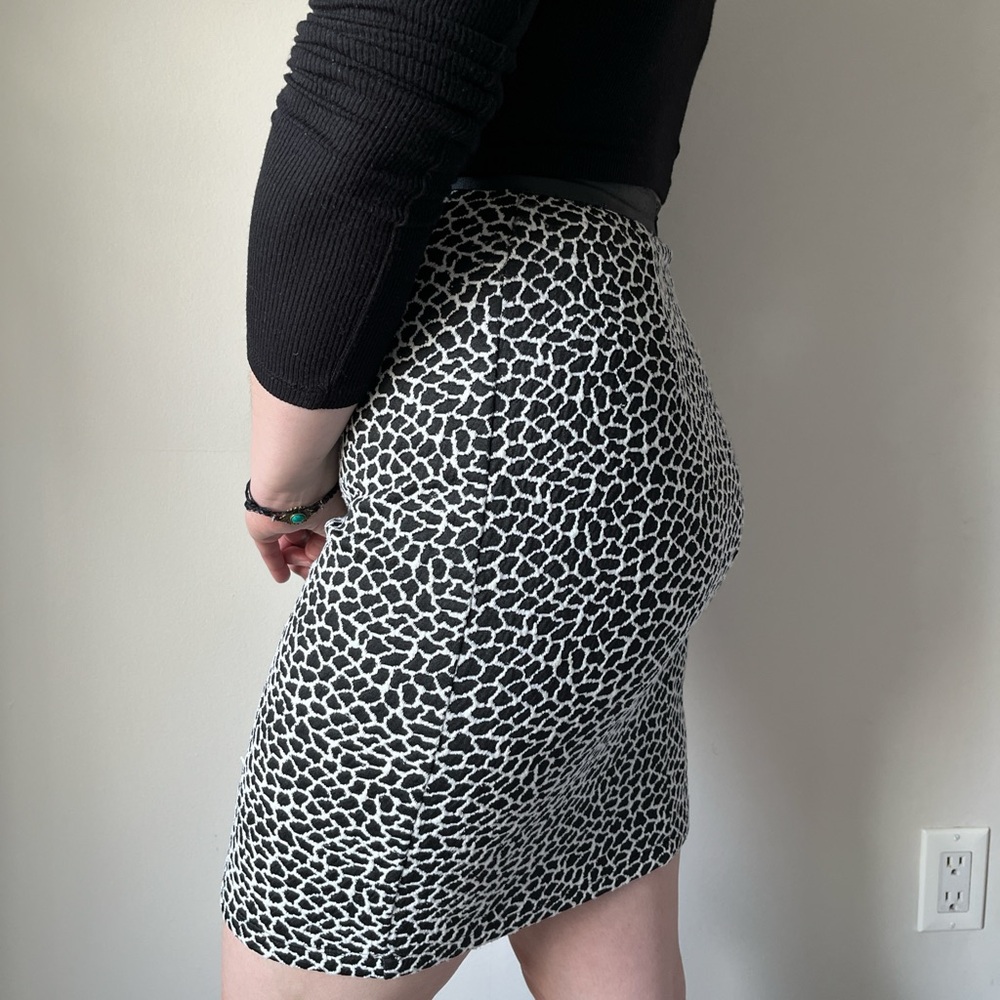 Black & White Fitted Skirt